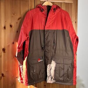 Vintage Burton Snowboard‎ Ski Jacket Orange Brown Gorpcore Large Y2K 00s Hooded